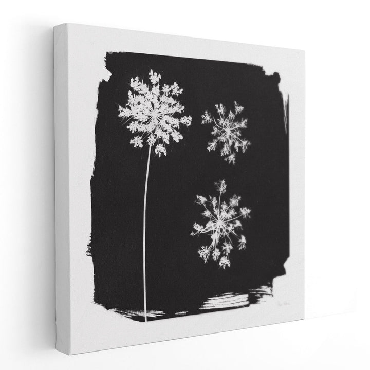 Nature by the Lake Flowers III Black and White - Canvas Print Wall Art