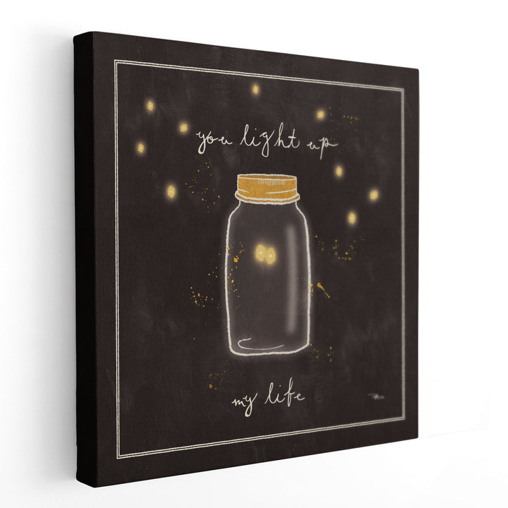 Firefly Glow I Black And White - Canvas Print Wall Art