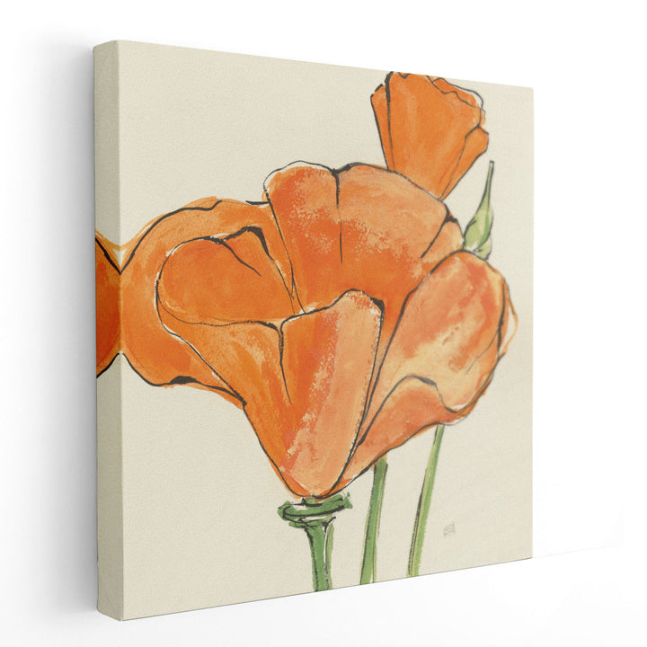 Sunshine Poppy IV - Canvas Print Wall Art