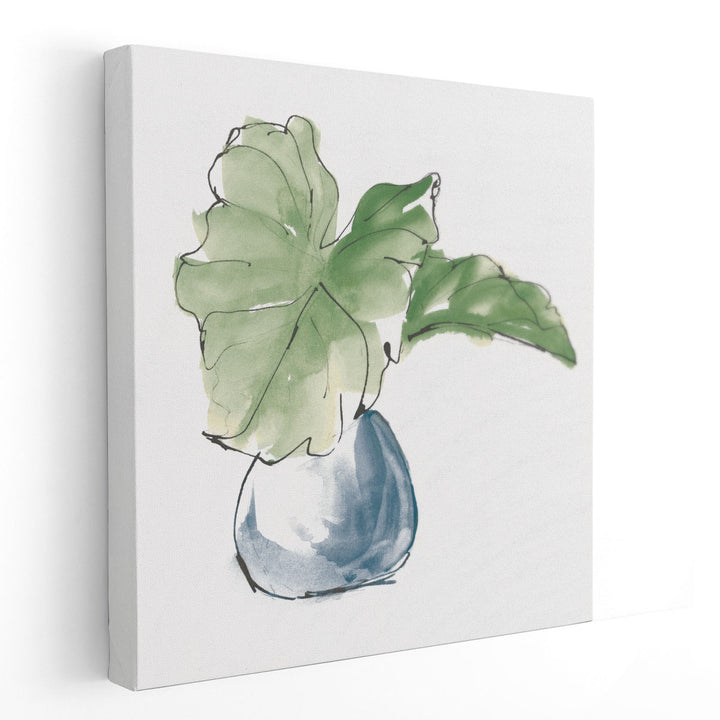 Plant Big Leaf I Dark Green - Canvas Print Wall Art