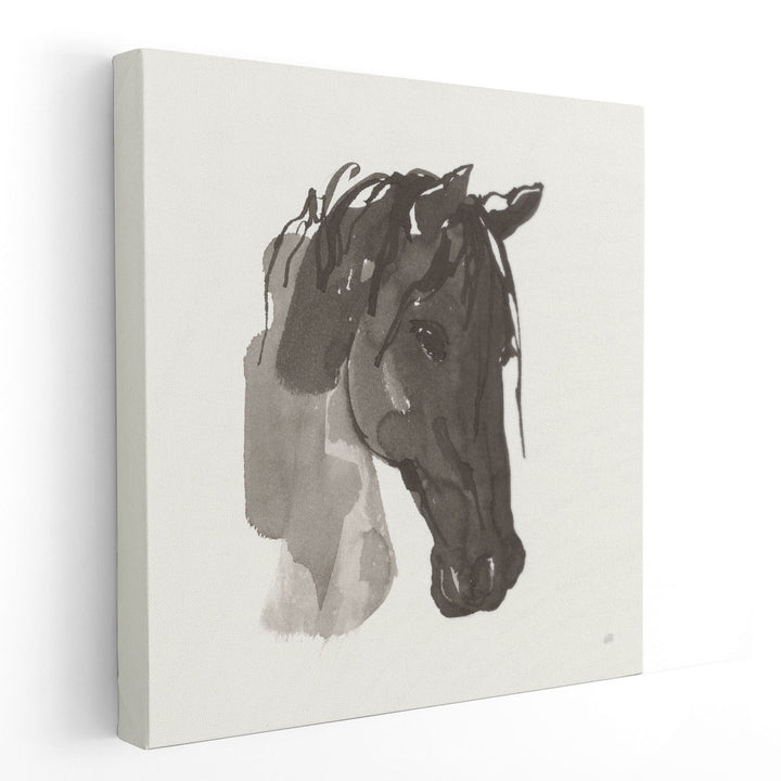 Horse Portrait I Black and White - Canvas Print Wall Art