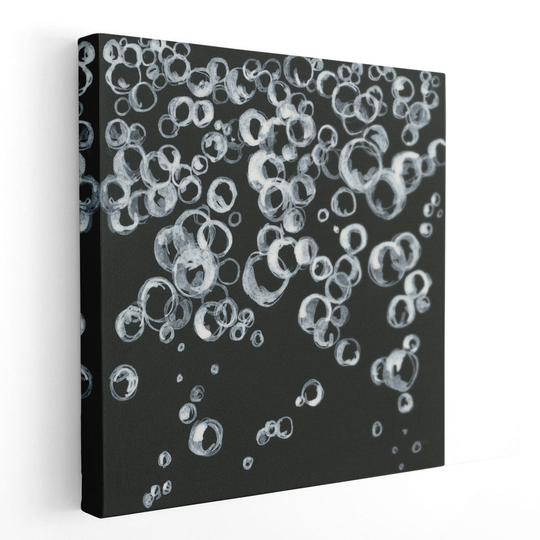 Bubbles II Black and White - Canvas Print Wall Art