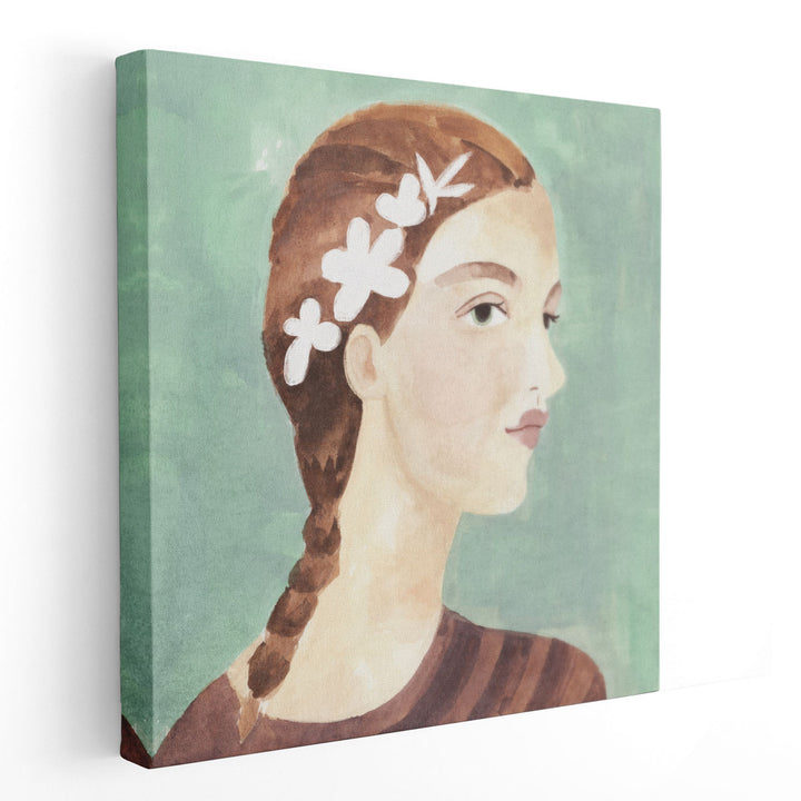 Folk Art Portrait I - Canvas Print Wall Art