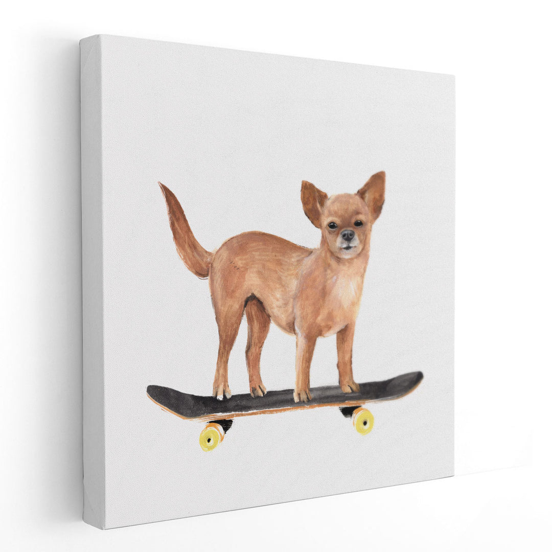 Pups on Wheels I - Canvas Print Wall Art