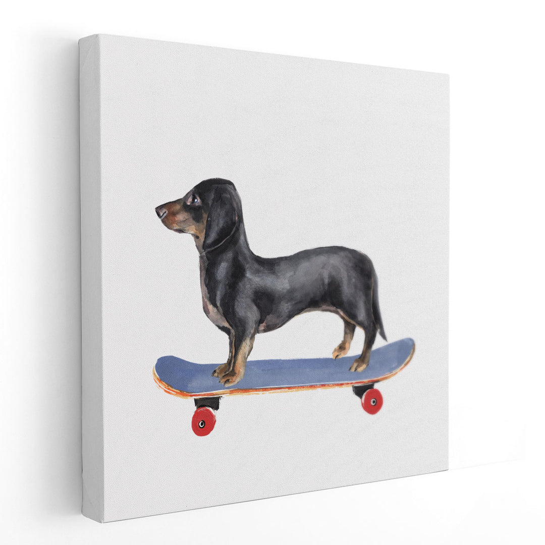 Pups on Wheels II - Canvas Print Wall Art