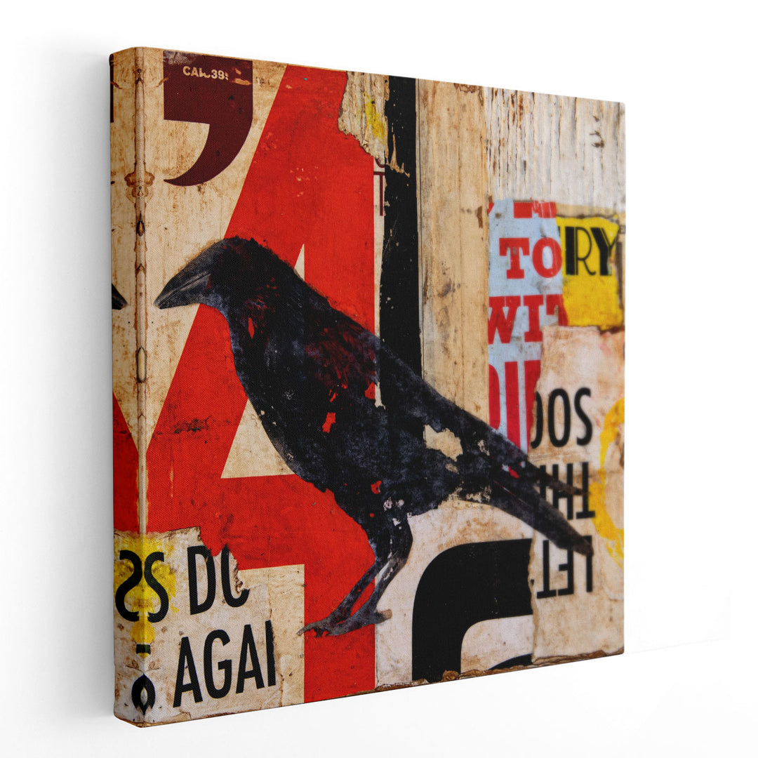 The Vintage Crow - Canvas Print Wall Art