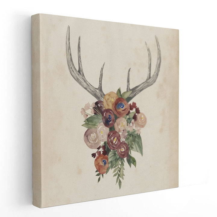 Flower Antlers I - Canvas Print Wall Art