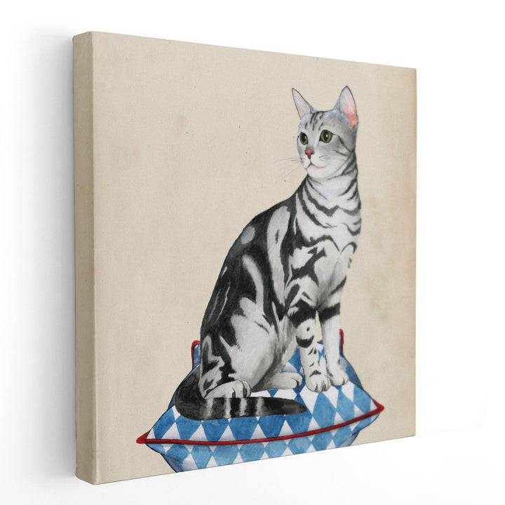 Lady Cat I Black And White - Canvas Print Wall Art