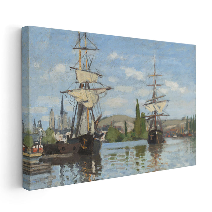 Ships Riding on the Seine at Rouen by Claude Monet, 1872–1873 - Canvas Print Wall Art