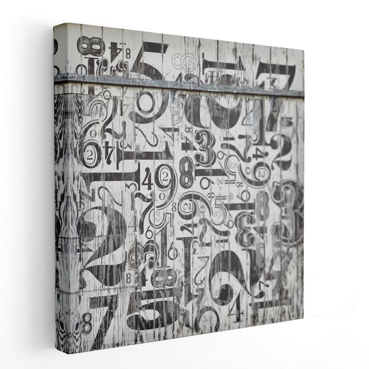 Found Symbols I Black And White - Canvas Print Wall Art