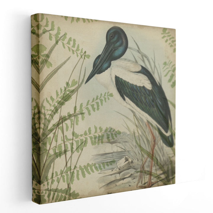 Heron & Ferns I - Canvas Print Wall Art