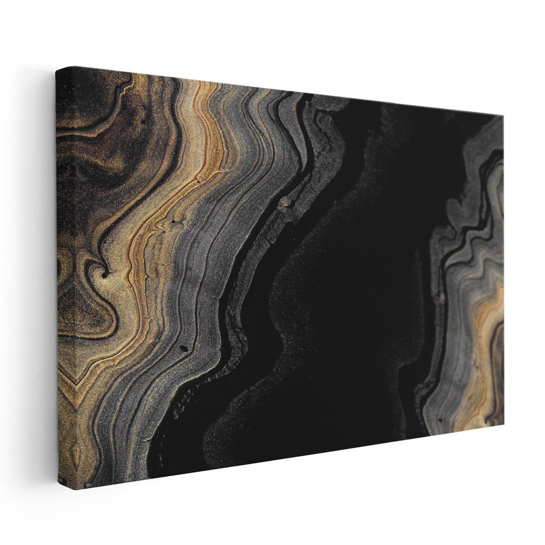 Black Marbled - Canvas Print Wall Art