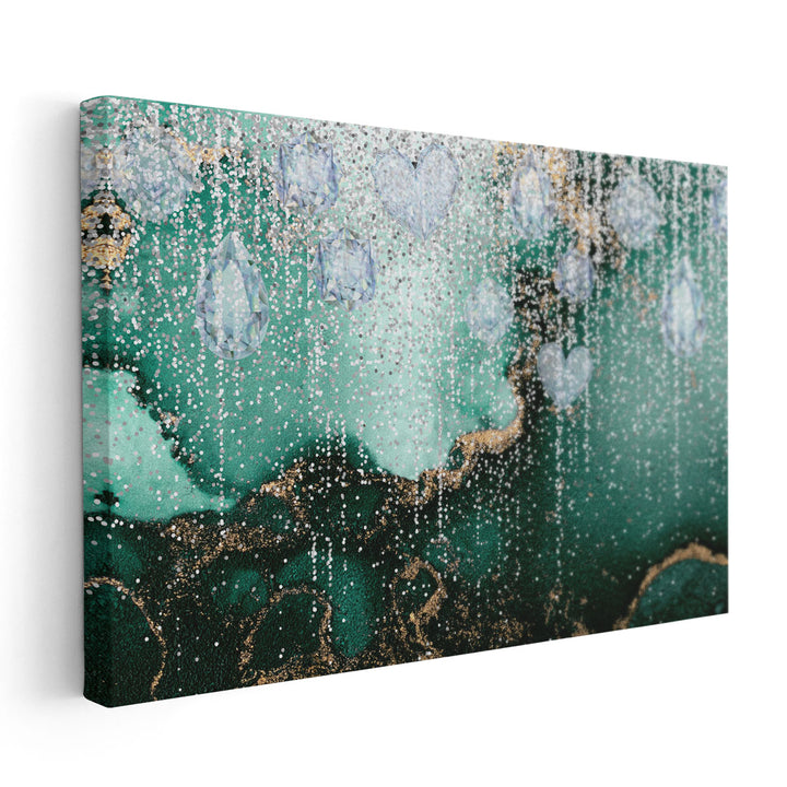 Emerald Glitter - Canvas Print Wall Art