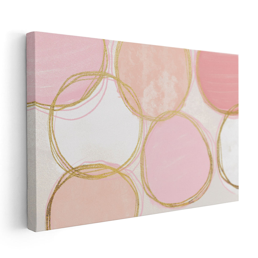 Blush Drawing Circles - Canvas Print Wall Art