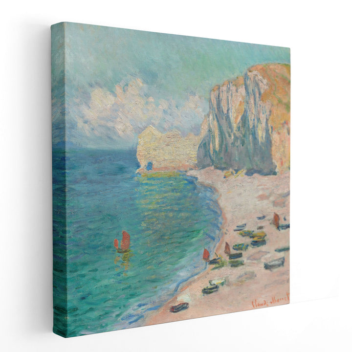 The Beach and the Falaise d'Amont, 1885 - Canvas Print Wall Art