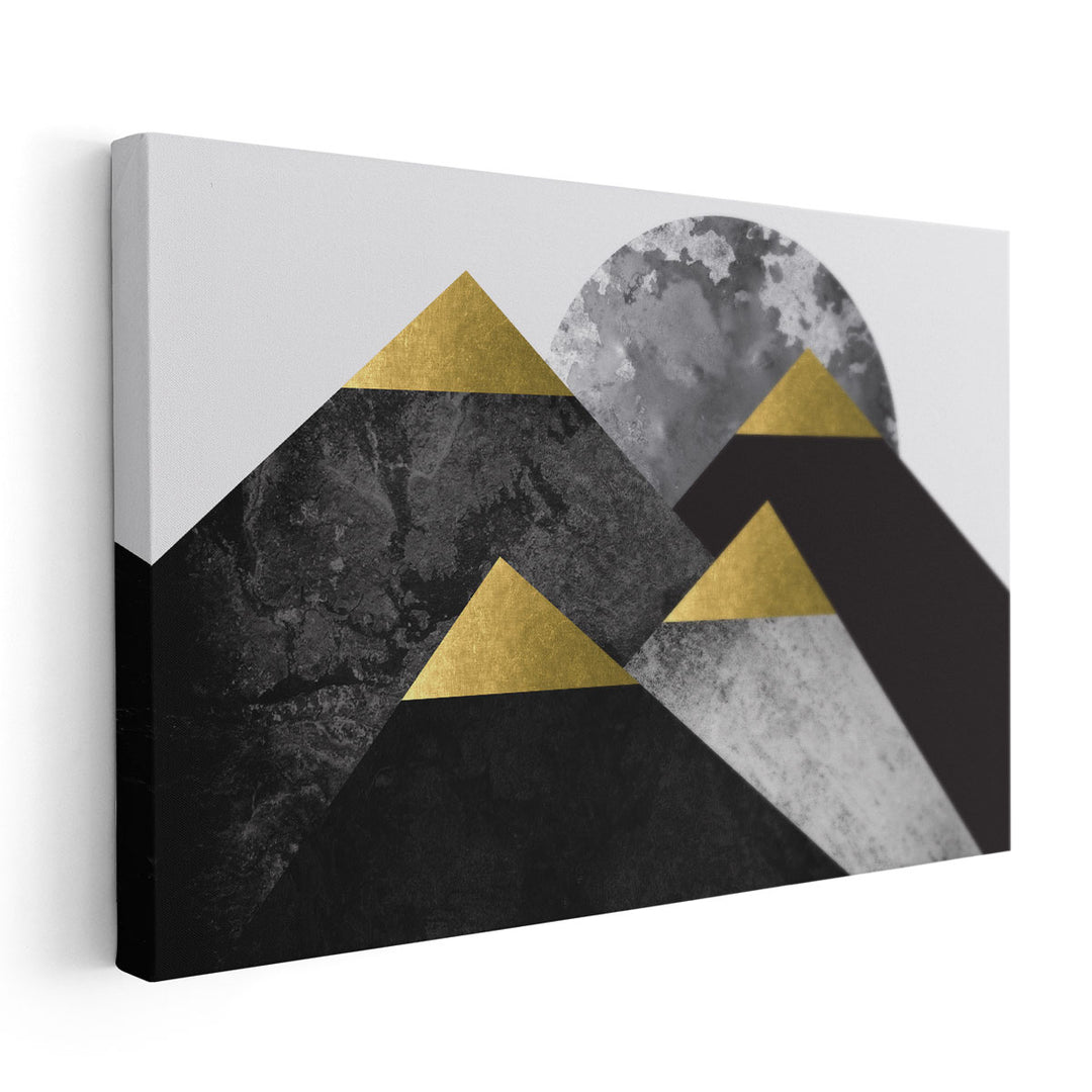 Black and Gold Mountains 2 - Canvas Print Wall Art