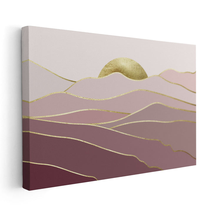 Landscape Pink Gold- Canvas Print Wall Art