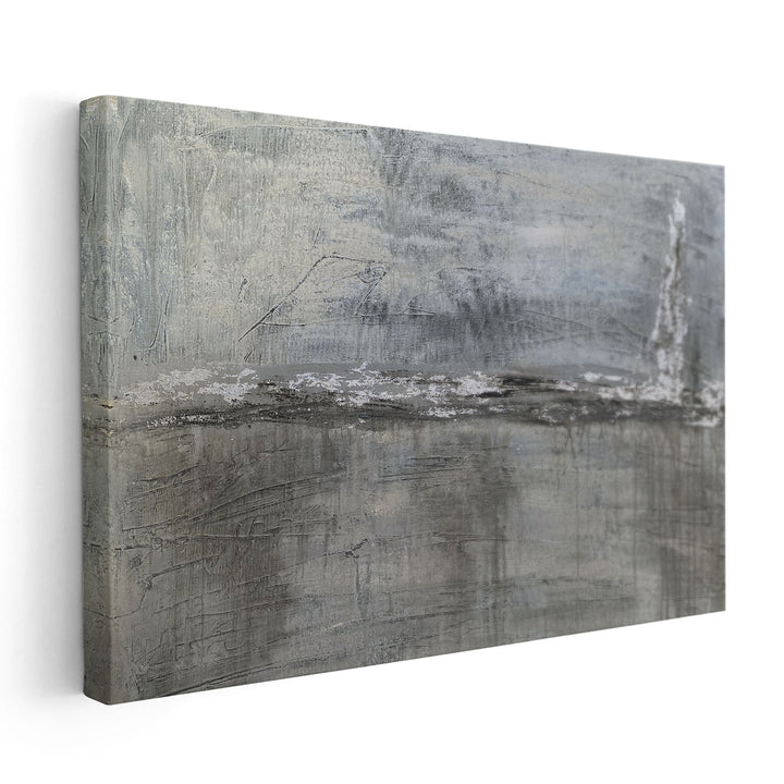 Metallic Landscape with Silver Leaf - Canvas Print Wall Art