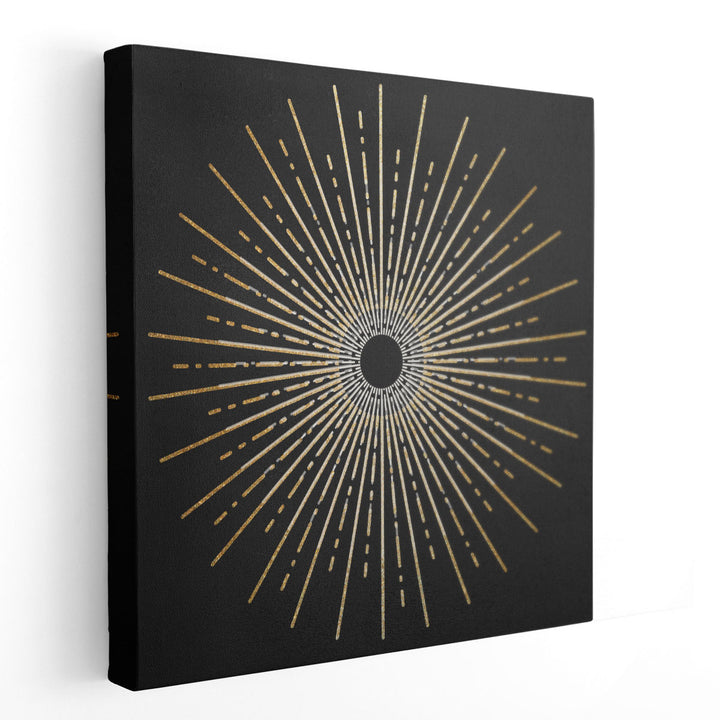 White Gold Burst - Canvas Print Wall Art