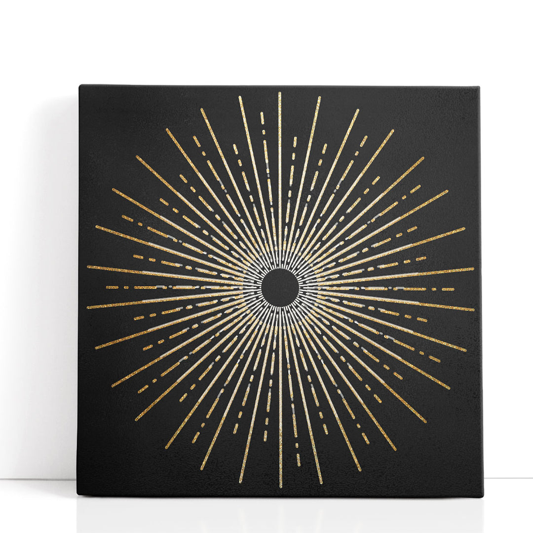 White Gold Burst - Canvas Print Wall Art