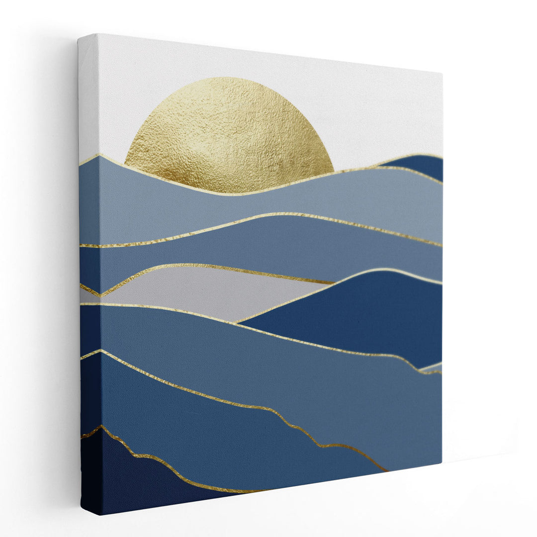 Navy Gold Landscape 2 - Canvas Print Wall Art