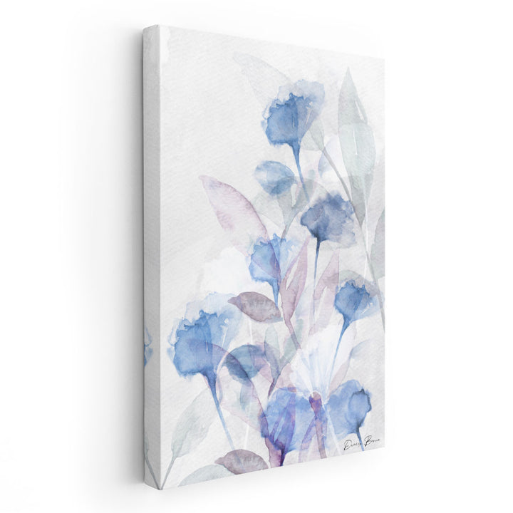 Modern Poppies 2 Blue - Canvas Print Wall Art