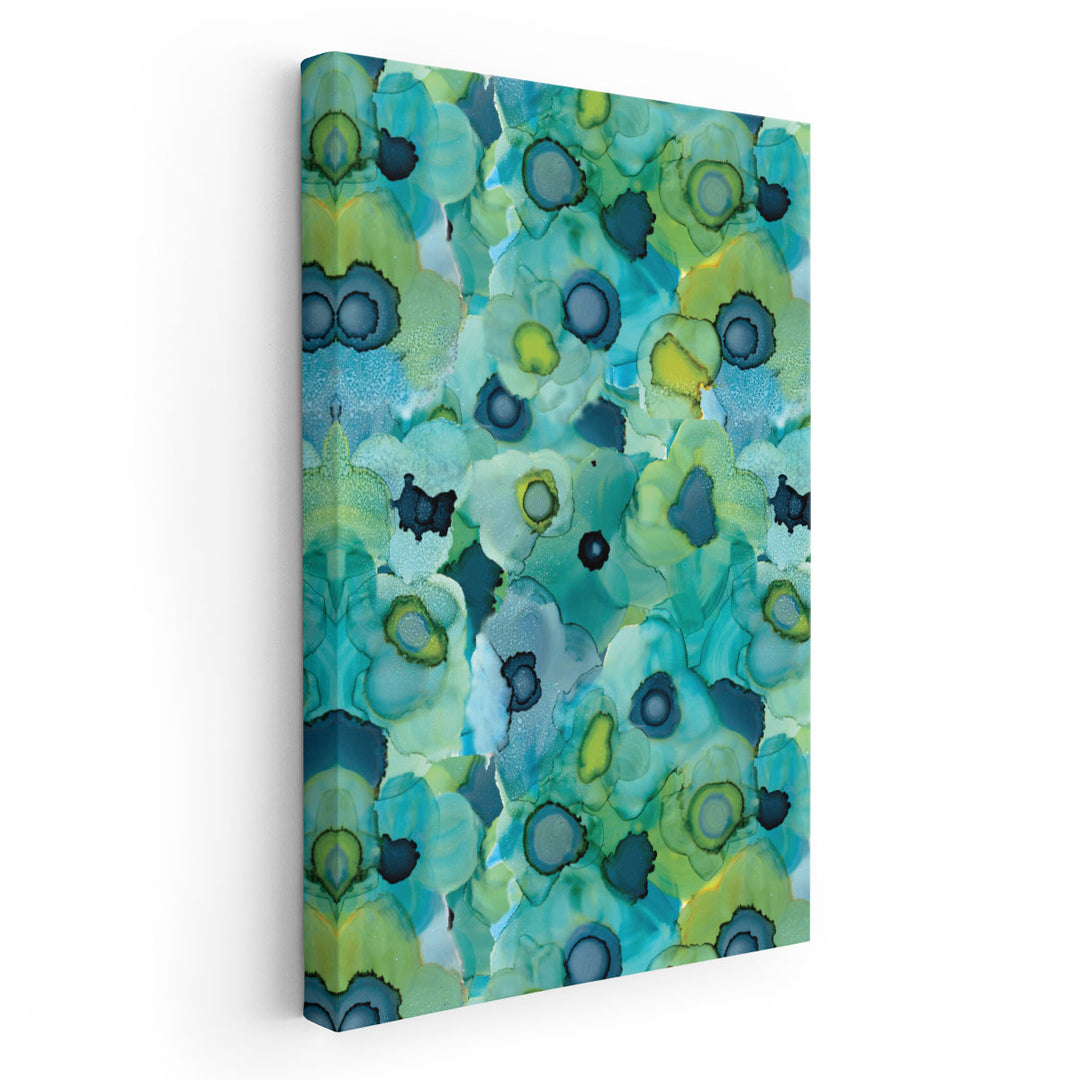 Emerald Bloom Matrix - Canvas Print Wall Art