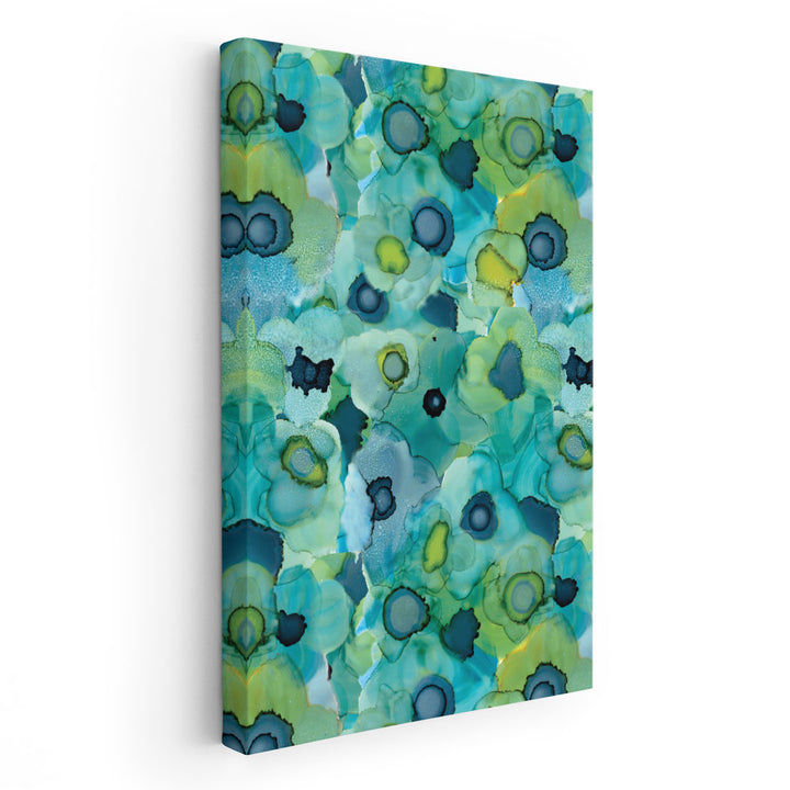 Emerald Bloom Matrix - Canvas Print Wall Art