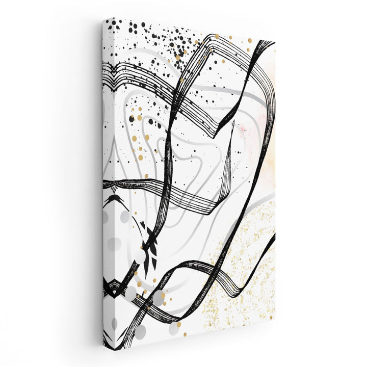 Sparkle Geometric 1 Black and White - Canvas Print Wall Art