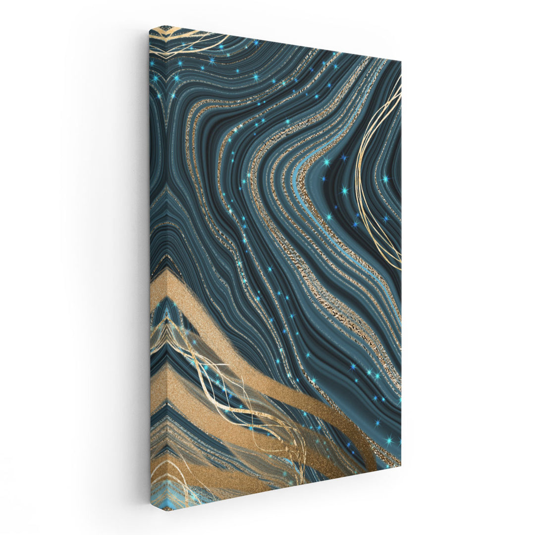 Marbled Blues - Canvas Print Wall Art