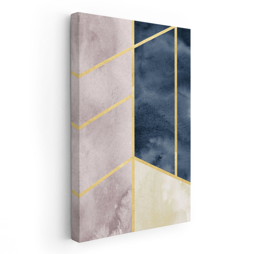 Watercolor Abstract With Gold - Canvas Print Wall Art