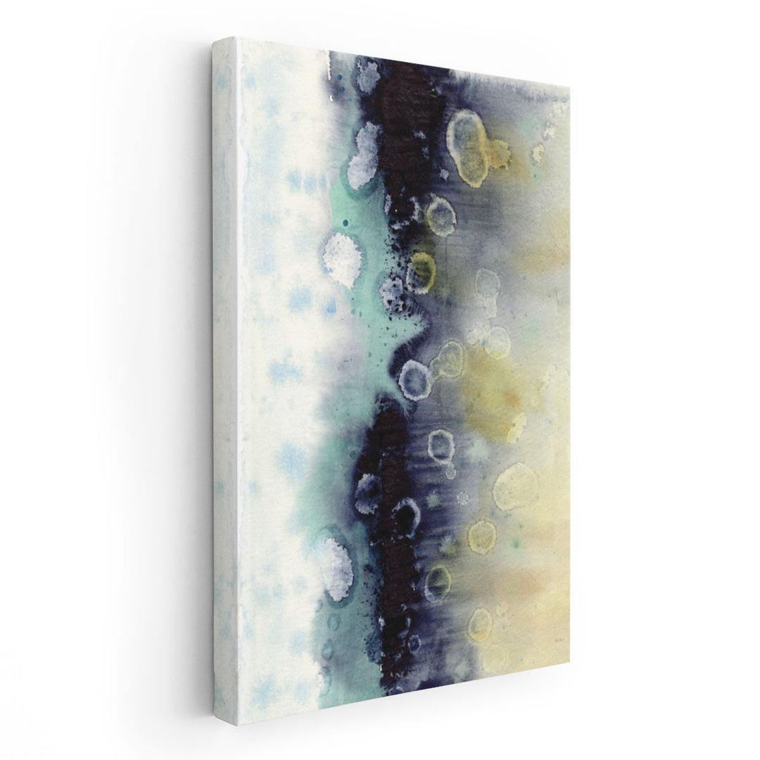 Abstract Blue Teal Gold 5 - Canvas Print Wall Art