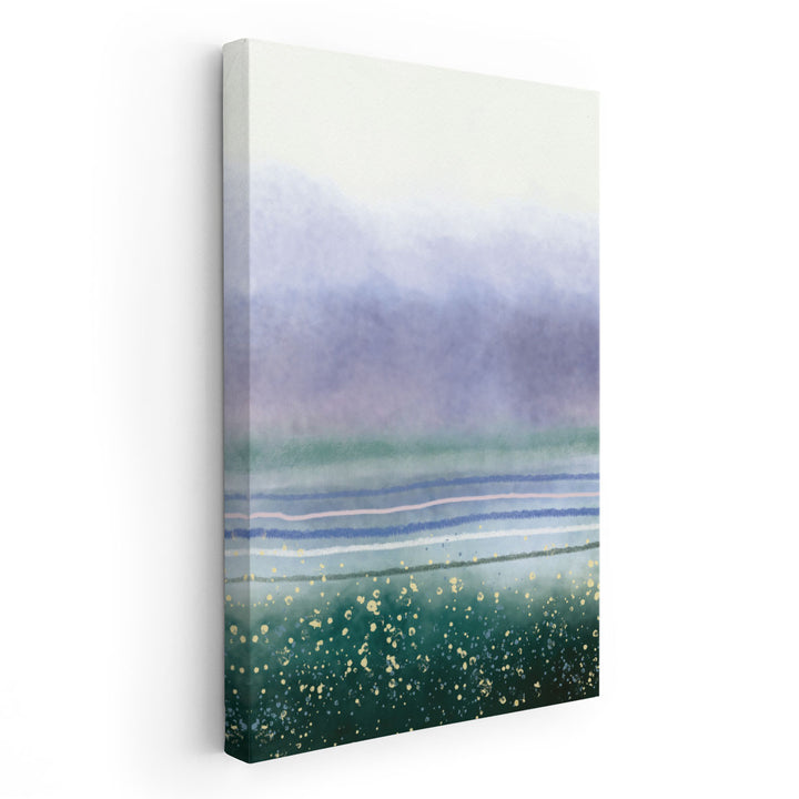 Teal Pink Gold Abstract - Canvas Print Wall Art