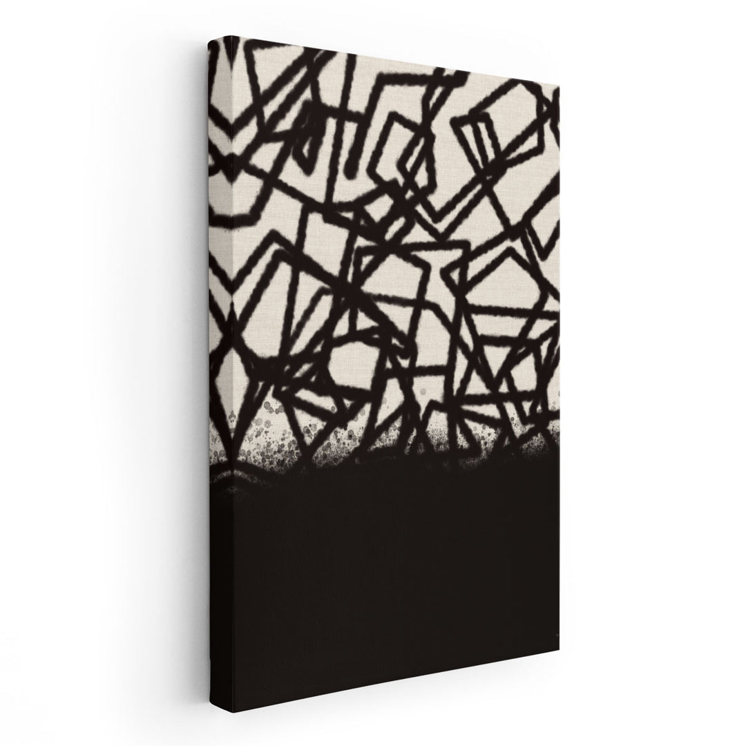 Mod Abstract 4 Black and White - Canvas Print Wall Art