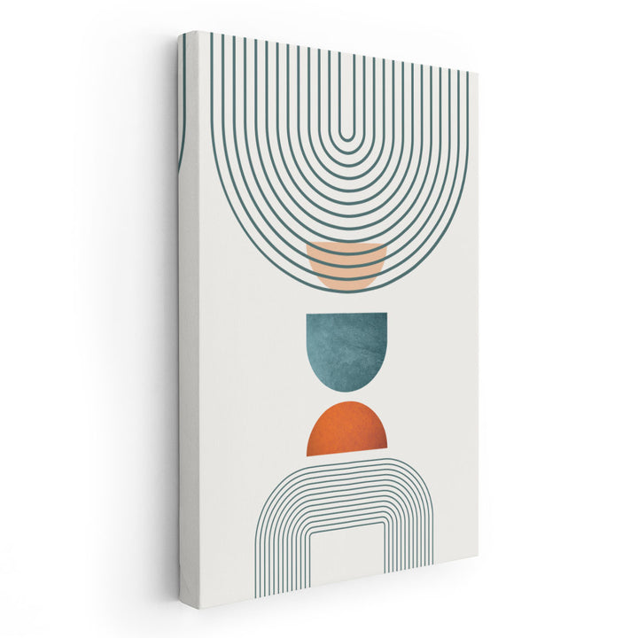 Minimalist MidCentury Orange Teal 1- Canvas Print Wall Art