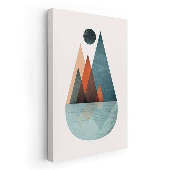 Minimalist MidCentury Orange Teal 2 - Canvas Print Wall Art