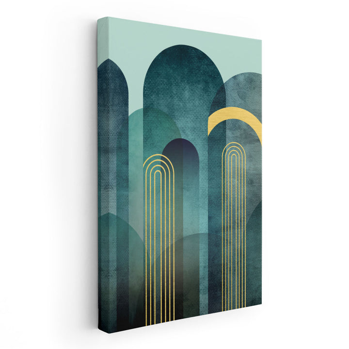 MidCentury Arches Teal - Canvas Print Wall Art