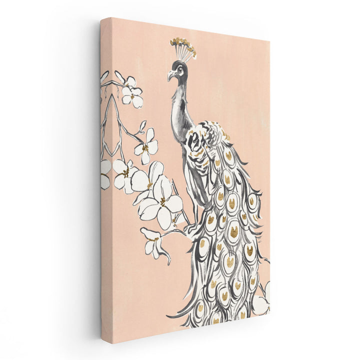 Peacock in Gold II - Canvas Print Wall Art