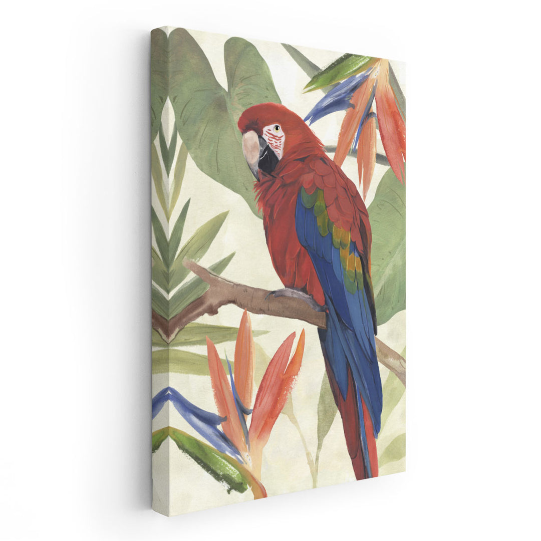 Tropical Parrot Composition II - Canvas Print Wall Art