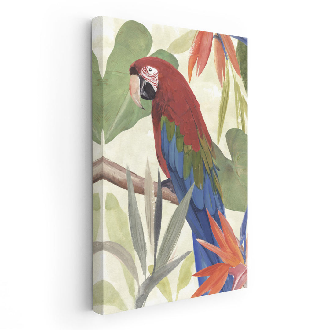 Tropical Parrot Composition III - Canvas Print Wall Art