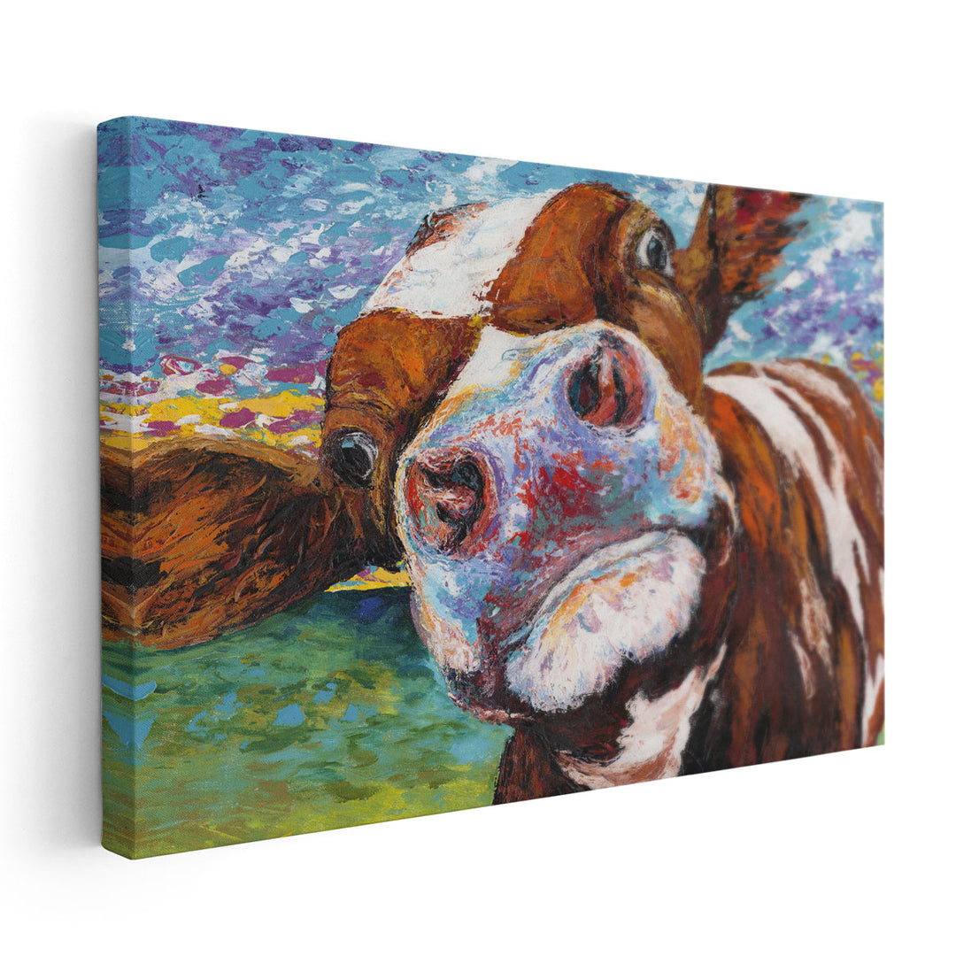 Curious Cow I - Canvas Print Wall Art