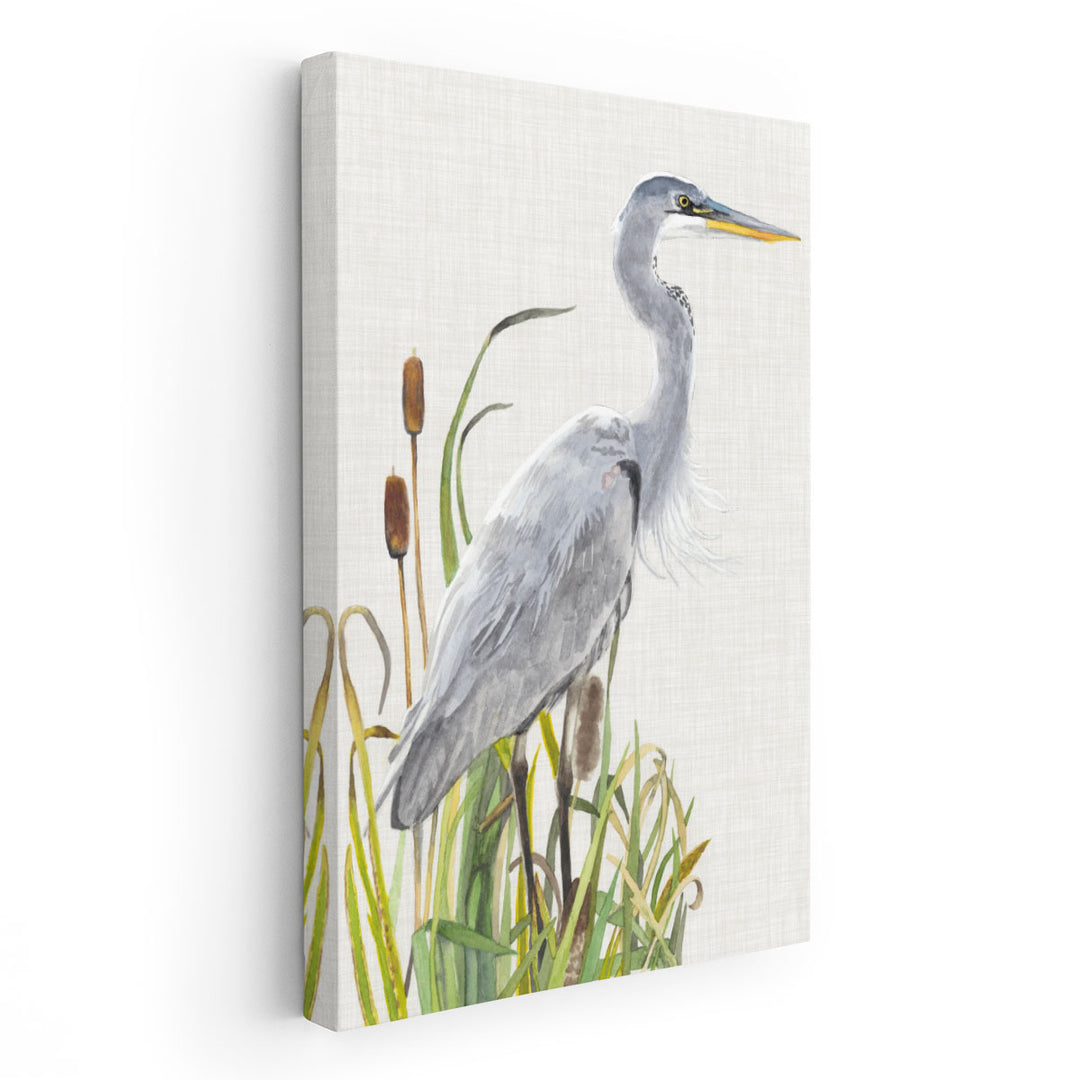 Waterbirds and Cattails I - Canvas Print Wall Art