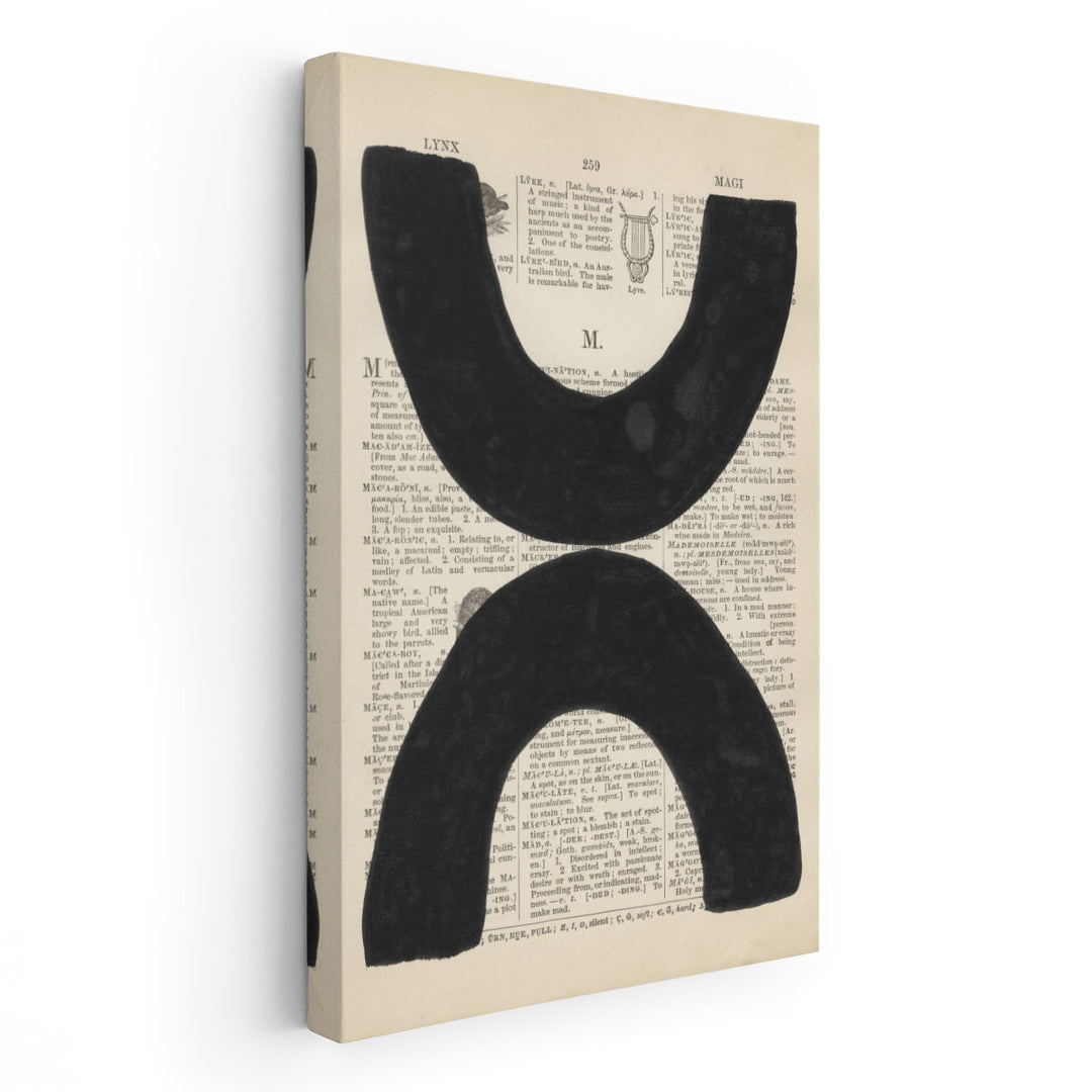 Modern Definition VII Black and White - Canvas Print Wall Art