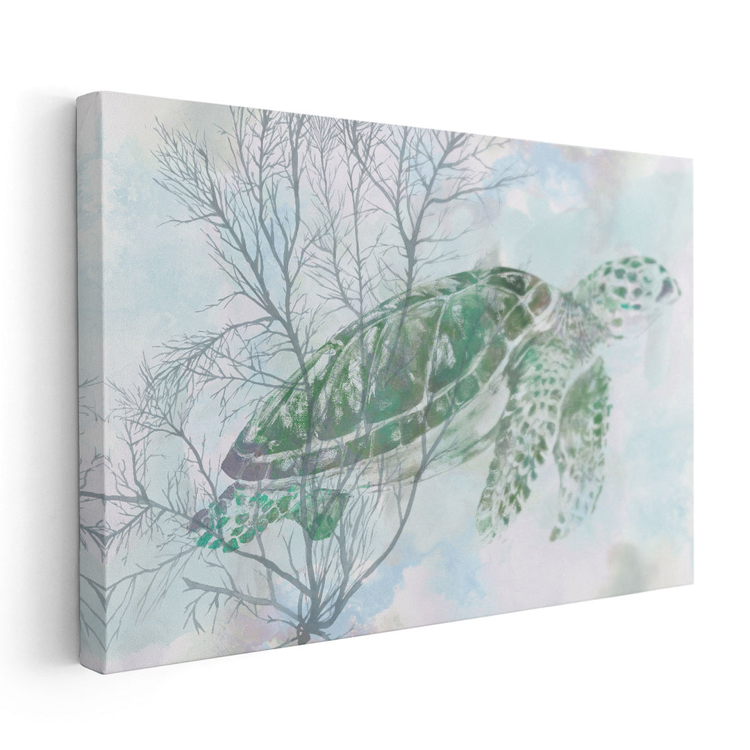 Watercolor Sea Turtle I - Canvas Print Wall Art