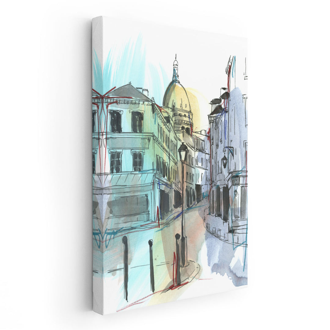 European Street Sketch I - Canvas Print Wall Art