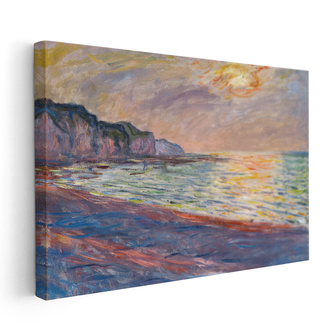 The Beach at Pourville Sunset - Canvas Print Wall Art