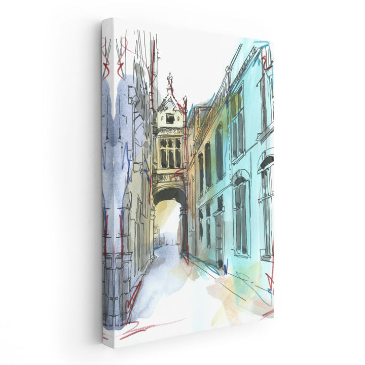 European Street Sketch II - Canvas Print Wall Art