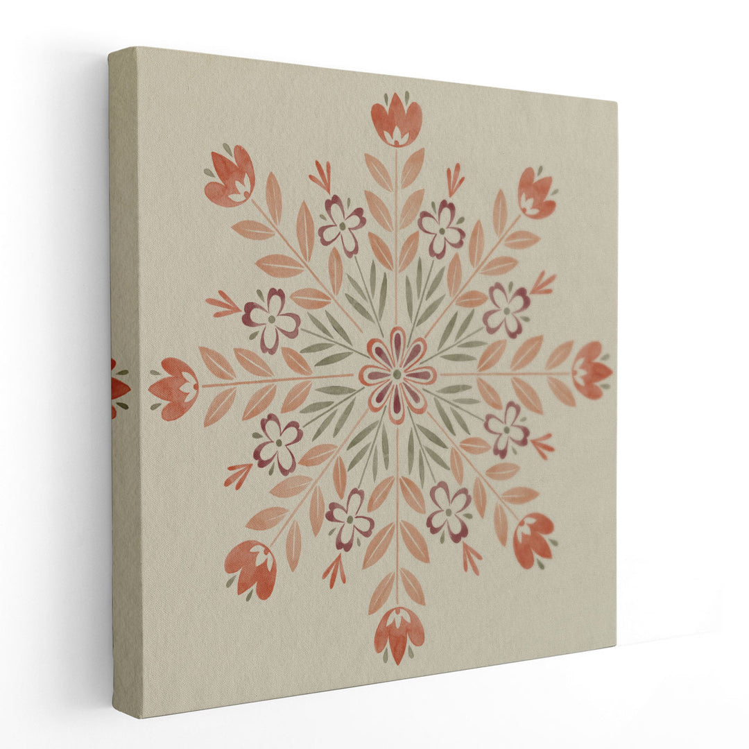 Folk Snowflakes II - Canvas Print Wall Art