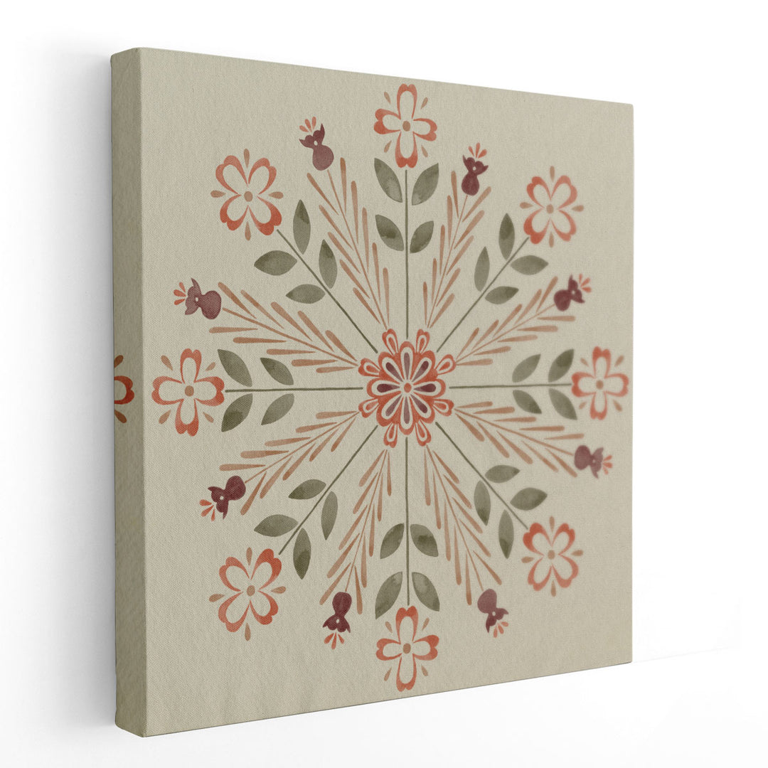 Folk Snowflakes IV - Canvas Print Wall Art