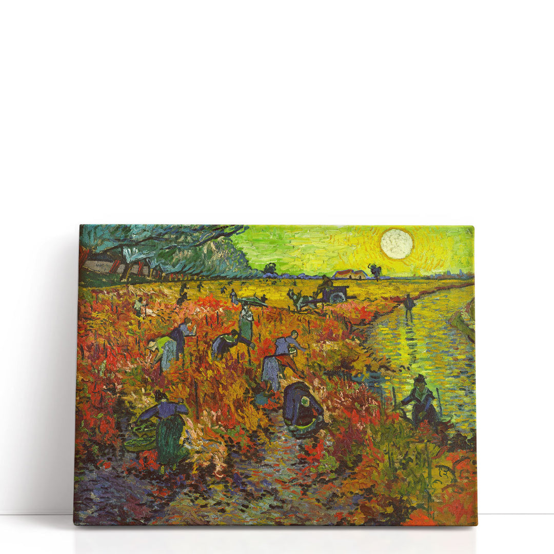 Red vineyard paintings on canvas with rustic detail